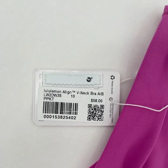 Lululemon NWT Align V-Neck A/B Purple Highlight Nulu Yoga Bra LW2DW3S Size 10 - Picture 7 of 9